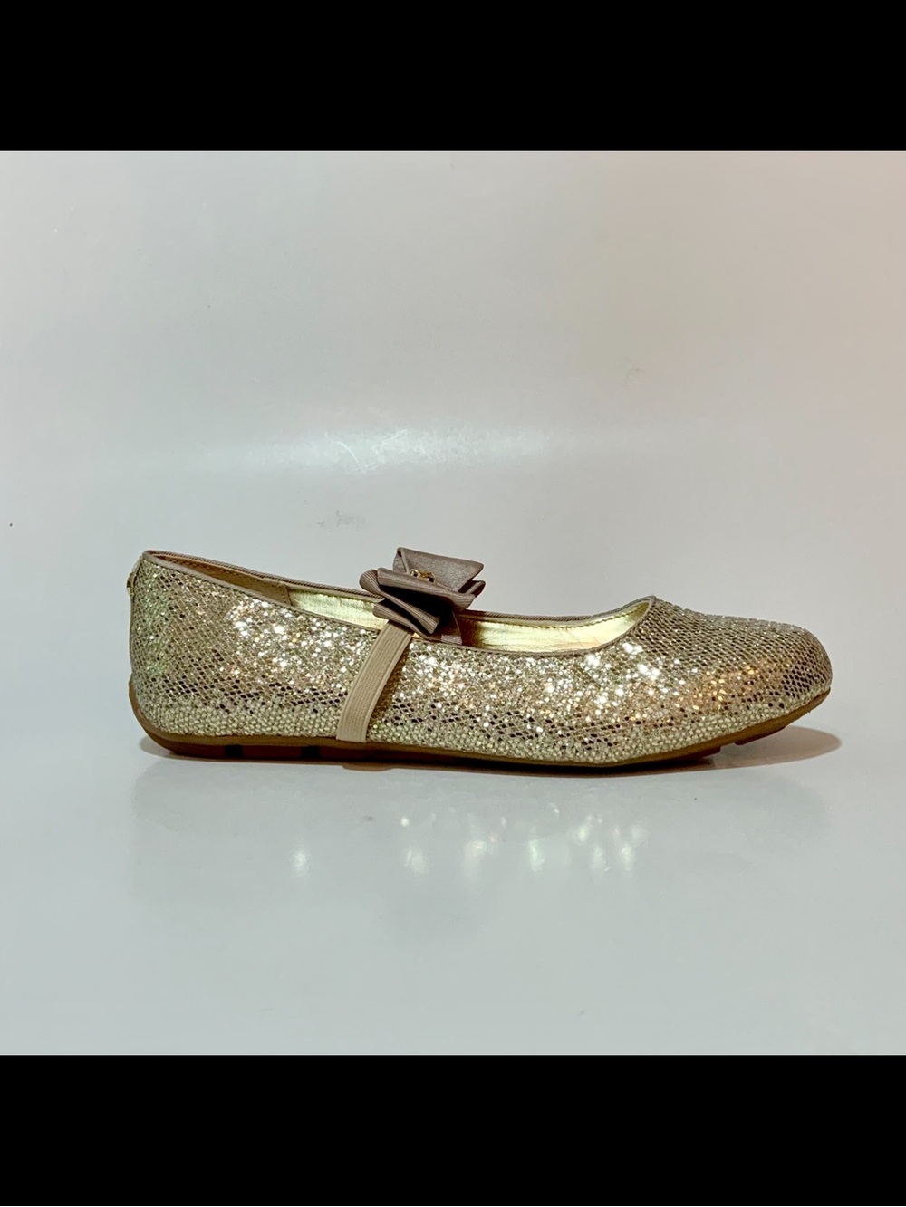 MICHAEL Michael Kors Kids Gold Sparkle Mary Jane Flats with Bow - Picture 5 of 13
